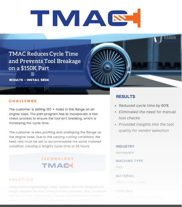 TMAC Reduces Cycle Time and Prevents Tool Breakage on a $150K Part